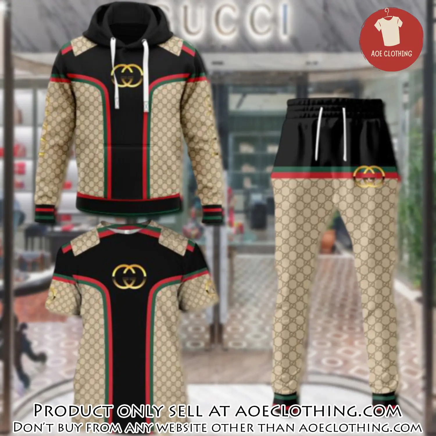 Gucci luxury brand combo tshirt hoodie long pants set trending 24 outfit sport lcs1027 aoe1445104